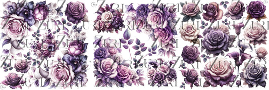 Zuri Amethyst Transfers - pack of 3 pieces